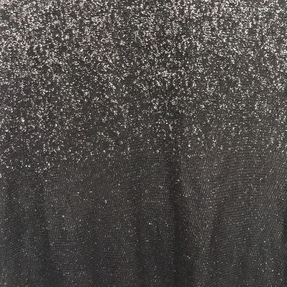 LAURA black silver metallic shimmery cowl neck long sleeve dressy shirt Small - Picture 4 of 10